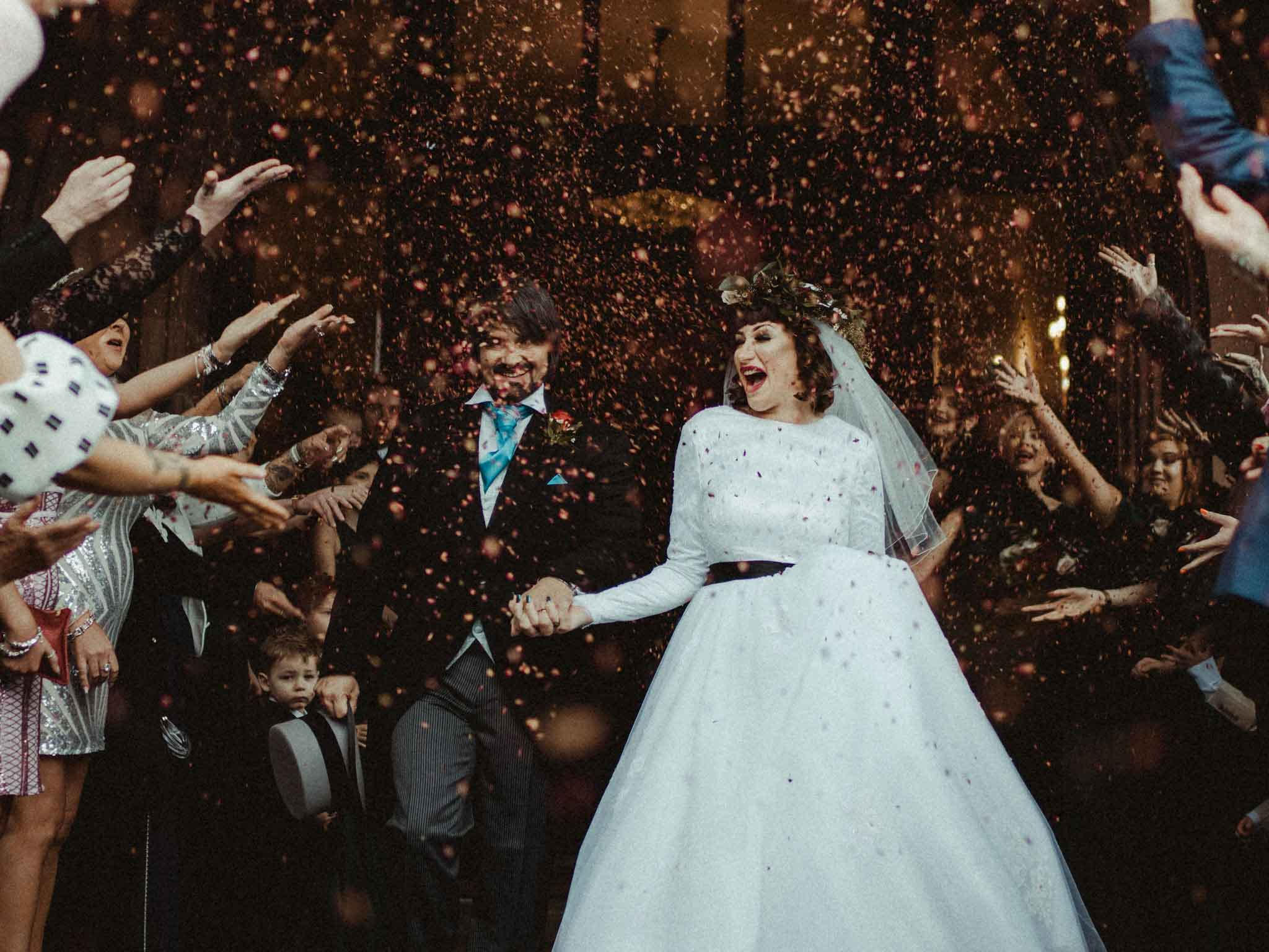 Confetti Wedding Photo